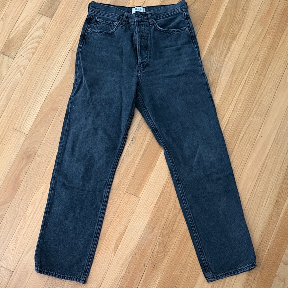 Agolde Straight Leg Jeans - Washed Black